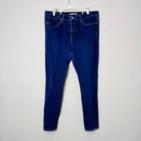 Levi's 311 Pants Women 33 Blue Dark Wash‎ Denim Jeans Skinny Leg Comfort Stretch - Picture 1 of 14